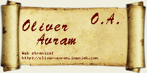 Oliver Avram vizit kartica